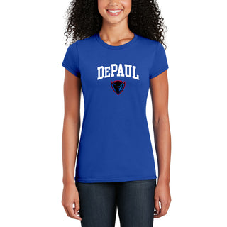 DePaul Arch Logo Womens T-Shirt - Royal