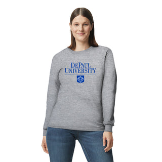 DePaul Institutional Logo Long Sleeve - Sport Grey
