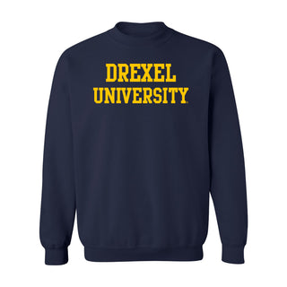 Drexel University Dragons Basic Block Crewneck Sweatshirt - Navy