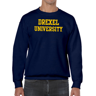 Drexel University Dragons Basic Block Crewneck Sweatshirt - Navy