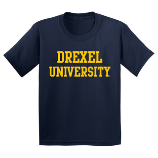 Drexel University Dragons Basic Block Youth T-Shirt - Navy