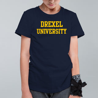 Drexel University Dragons Basic Block Youth T-Shirt - Navy