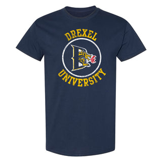 Drexel University Dragons Distressed Circle Logo T-Shirt - Navy