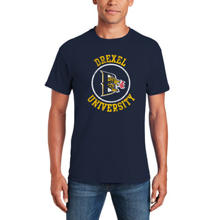 Drexel University Dragons Distressed Circle Logo T-Shirt - Navy