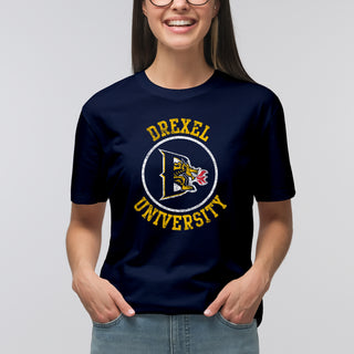 Drexel University Dragons Distressed Circle Logo T-Shirt - Navy