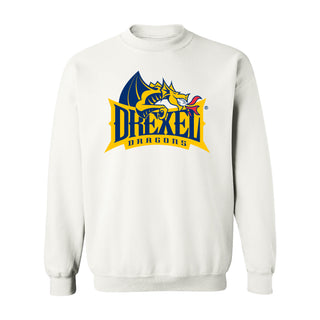 Drexel University Dragons Primary Logo Crewneck Sweatshirt - White