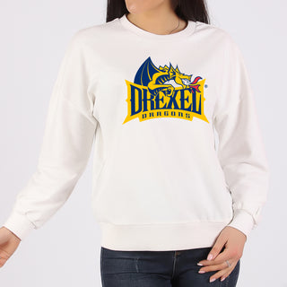 Drexel University Dragons Primary Logo Crewneck Sweatshirt - White