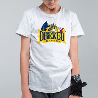 Drexel University Dragons Primary Logo Youth T-Shirt - White