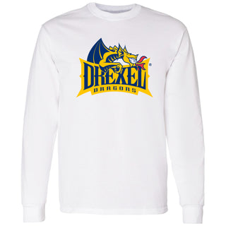 Drexel University Dragons Primary Logo Long Sleeve - White