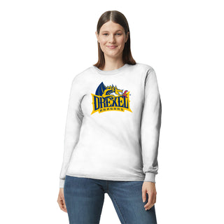Drexel University Dragons Primary Logo Long Sleeve - White