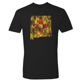 New Mexico Distressed State Flag Outline NLA T-Shirt - Black