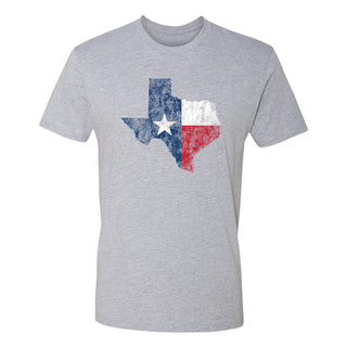 Texas Distressed State Flag Outline NLA T-Shirt - Heather Grey