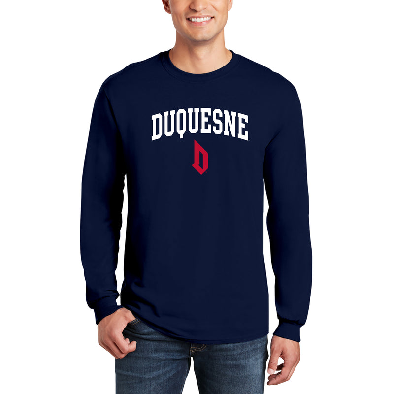 Duquesne Arch Logo Long Sleeve - Navy