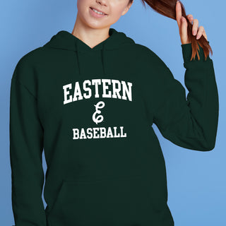Eastern Michigan Arch Logo Baseball Hoodie - Forest