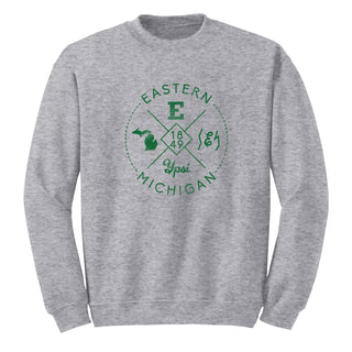 Eastern Michigan Identity Stamp Crewneck - Sport Grey