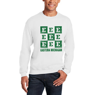 Eastern Michigan Checkerbox JA BTB Crewneck - White