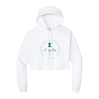 Eastern Michigan Roundabout Women’s Cropped Fleece Hoodie - White