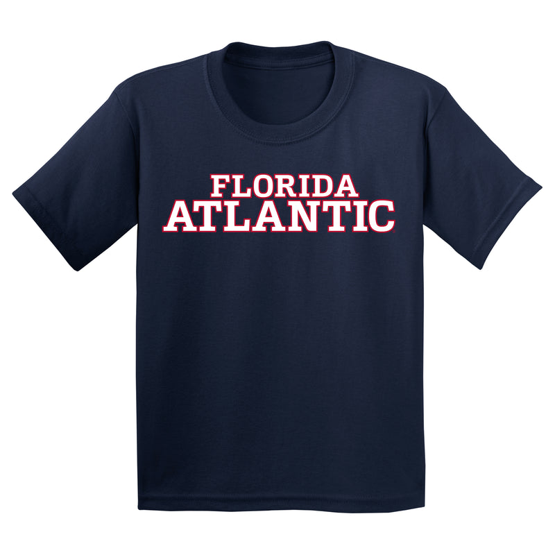 Florida Atlantic University Owls Basic Block Youth Short Sleeve T Shirt - Navy