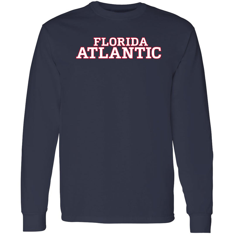 Florida Atlantic University Owls Basic Block Long Sleeve T-Shirt - Navy