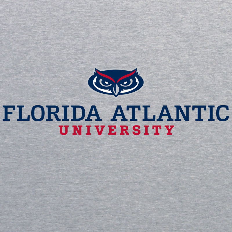 Florida Atlantic University Owls Institutional Logo Long Sleeve T Shirt - Sport Grey