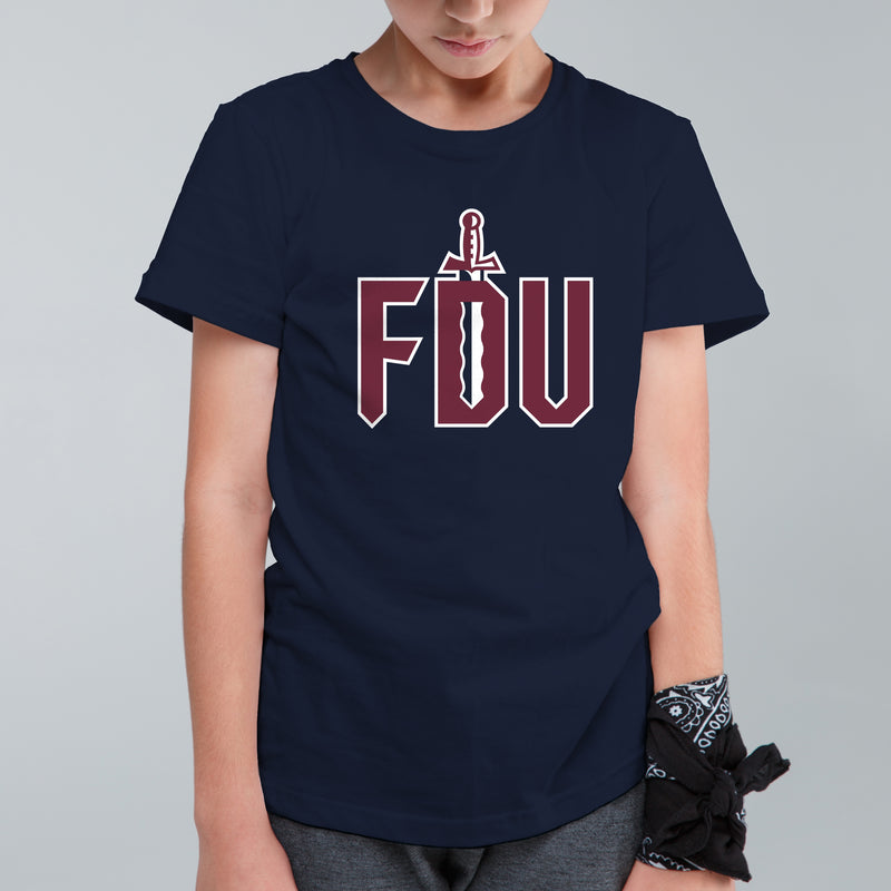 FDU Knights Primary Logo Youth T-Shirt - Navy