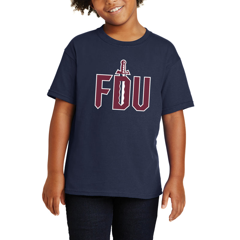 FDU Knights Primary Logo Youth T-Shirt - Navy
