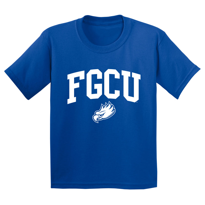 Florida Gulf Coast University Eagles Arch Logo Youth Short Sleeve T Shirt - Royal