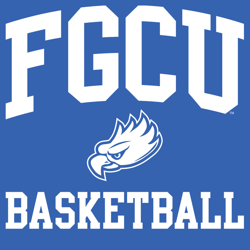 Florida Gulf Coast University Eagles Arch Logo Basketball Short Sleeve T Shirt - Royal