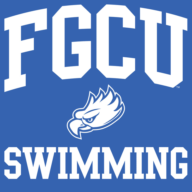 Florida Gulf Coast University Eagles Arch Logo Swimming Short Sleeve T Shirt - Royal