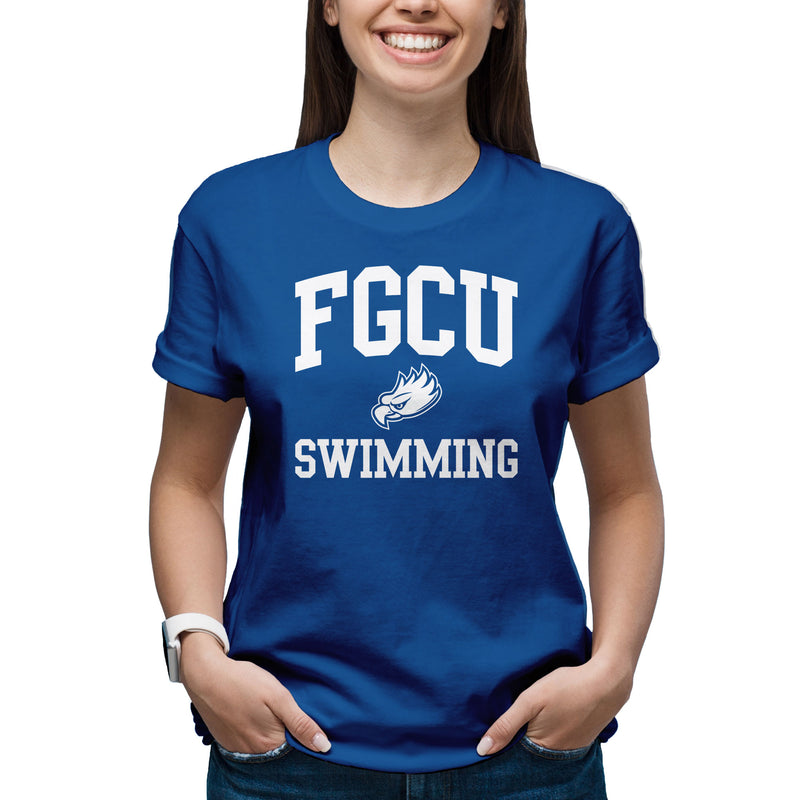 Florida Gulf Coast University Eagles Arch Logo Swimming Short Sleeve T Shirt - Royal