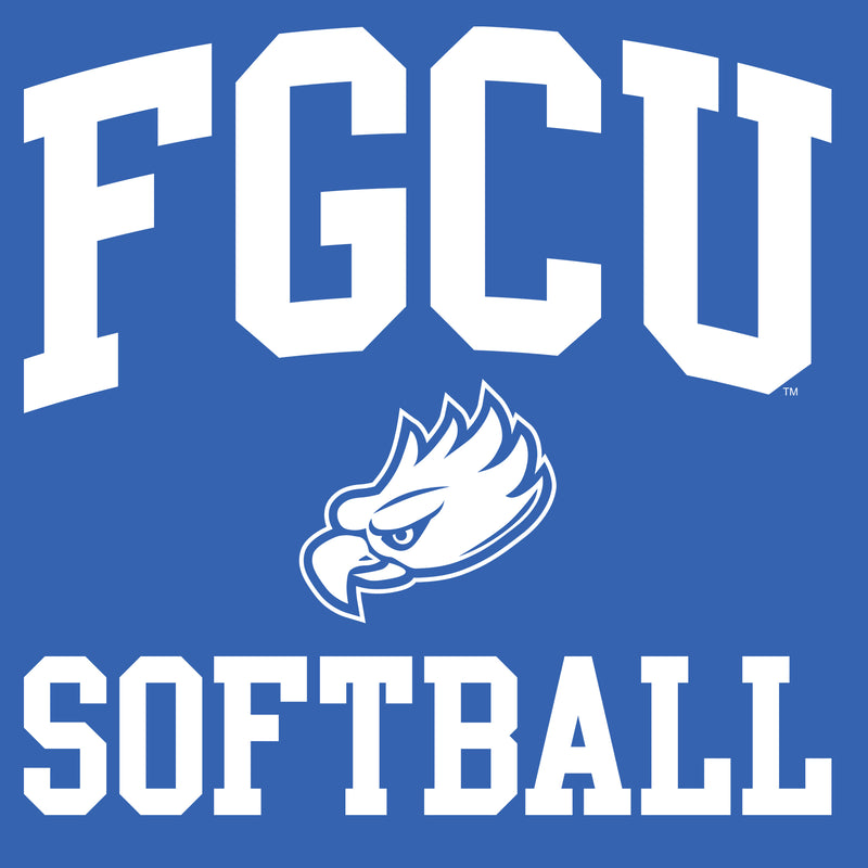 Florida Gulf Coast University Eagles Arch Logo Softball Short Sleeve T Shirt - Royal
