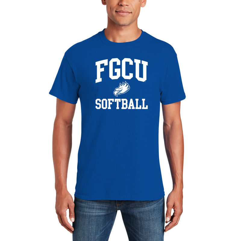 Florida Gulf Coast University Eagles Arch Logo Softball Short Sleeve T Shirt - Royal