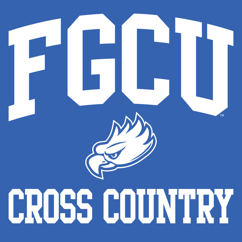 Florida Gulf Coast University Eagles Arch Logo Cross Country Short Sleeve T Shirt - Royal
