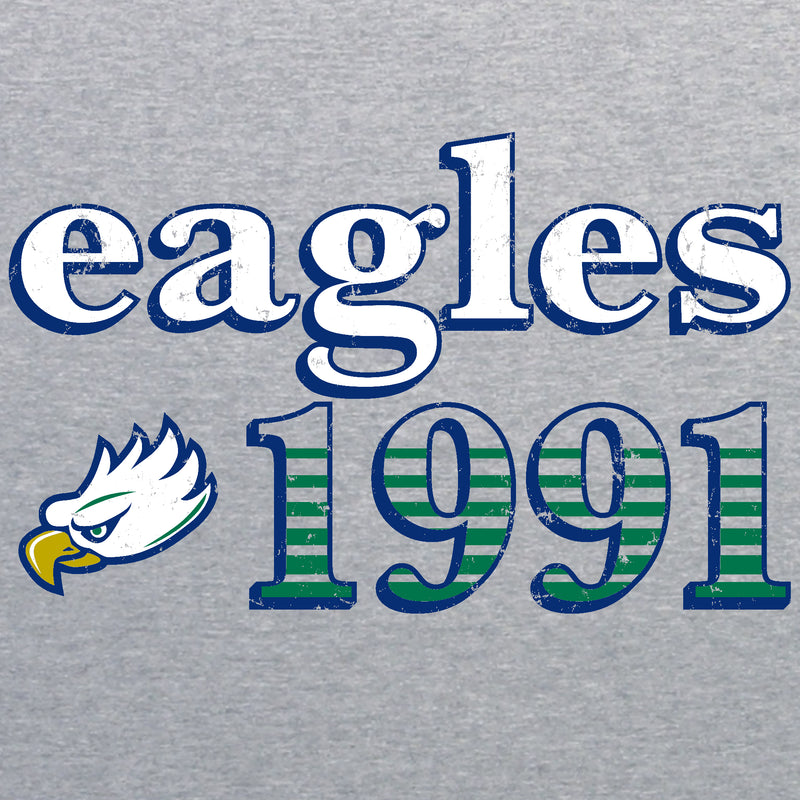 Florida Gulf Coast University Eagles Throwback Year Stripe Hoodie - Sport Grey