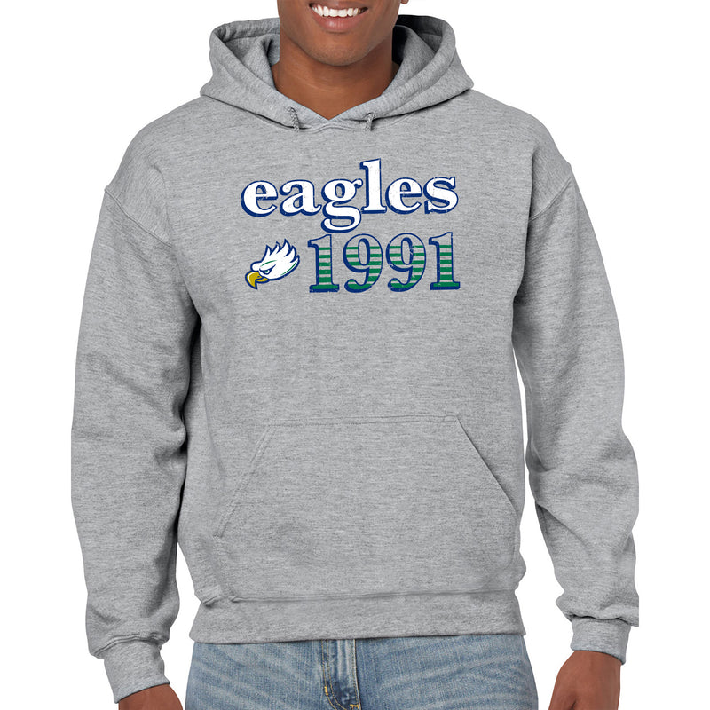 Florida Gulf Coast University Eagles Throwback Year Stripe Hoodie - Sport Grey