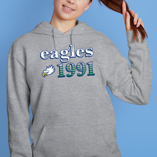 Florida Gulf Coast University Eagles Throwback Year Stripe Hoodie - Sport Grey