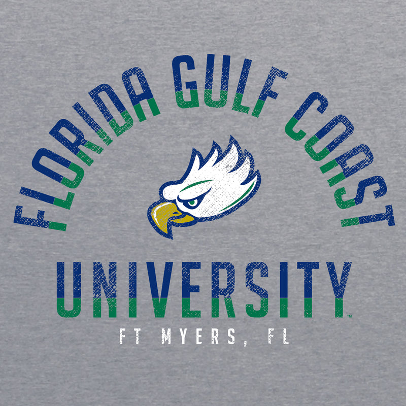 Florida Gulf Coast University Eagles Division Arch Canvas Triblend Short Sleeve T Shirt - Athletic Grey