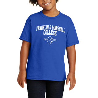 Franklin & Marshall College Diplomats Arch Logo Youth T Shirt - Royal