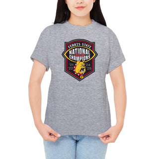 Ferris State 2025 Football National Champions T-Shirt - Sport Grey