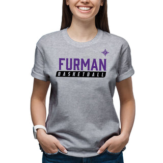 Furman University Paladins Basketball Slant T Shirt - Sport Grey