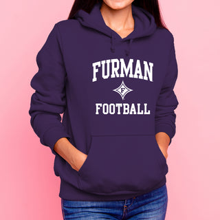 Furman Arch Logo Football Hoodie - Purple