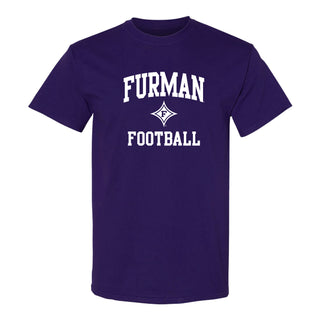 Furman Arch Logo Football T-Shirt - Purple