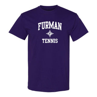 Furman Arch Logo Tennis T-Shirt - Purple