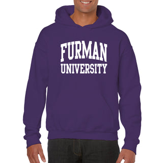 Furman University Paladins Front Back Print Hoodie - Purple