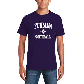 Furman Arch Logo Softball T-Shirt - Purple