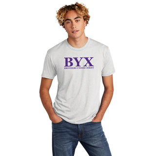 Beta Upsilon Chi Greek Letter Block NLA Triblend T-Shirt - Heather White