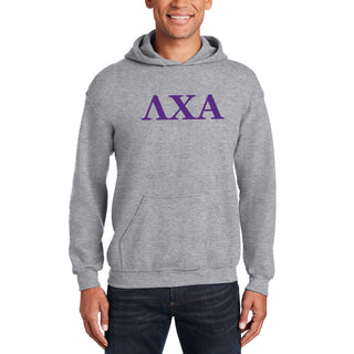 Lambda Chi Alpha Greek Letter Block Hoodie - Sport Grey