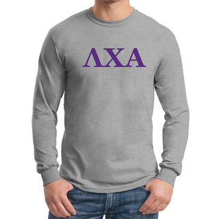 Lambda Chi Alpha Greek Letter Block Long Sleeve - Sport Grey