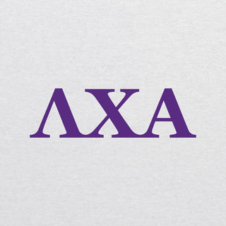 Lambda Chi Alpha Greek Letter Block Raglan - White/Prem Htr