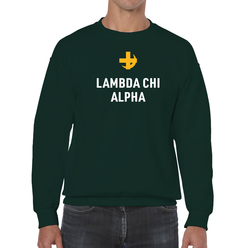 Lambda Chi Alpha Greek Primary Logo Crewneck - Forest